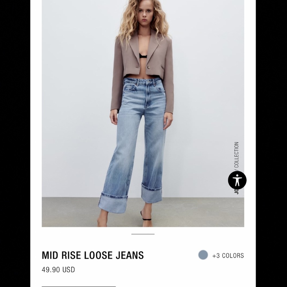 ZARA - MID RISE LOOSE JEANS